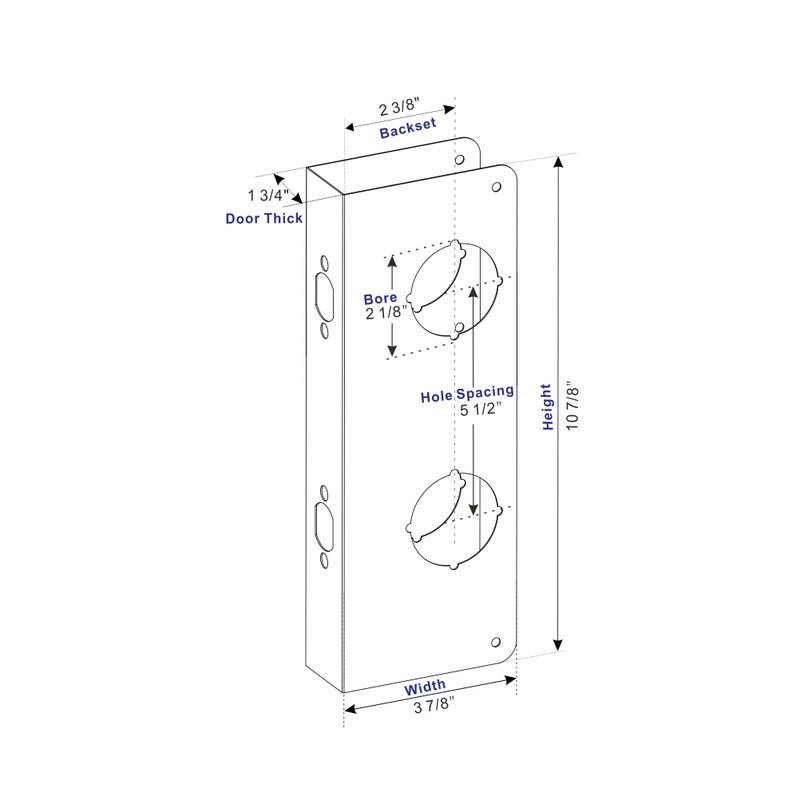 Sumbin Door Guard Reinforcer, Repair Doors, Add Extra Security to Your Home and Prevent Unauthorized Entry, 5-1/2 Door Hole, 2-3/8 with Stainless Sttel Color - Image 1